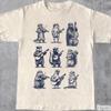 Tier Musiker Vintage Style T-Shirt, 90er Tattoo Retro Tier Musikliebhaber Süßes Natur Shirt, Bär spielt Gitarre, Waschbär, Waschbär, Frosch