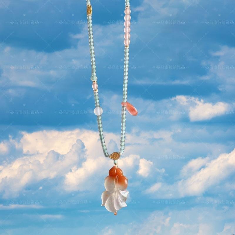 Summer Niche Handmade Color Dopamine Beaded Children's Fun Necklace Creative Cute Versatile Sweet Collarbone Chain