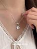 S925 Sterling Silver Plum Blossom Necklace with Mother-of-Pearl Clasp – Sweet Flower Style