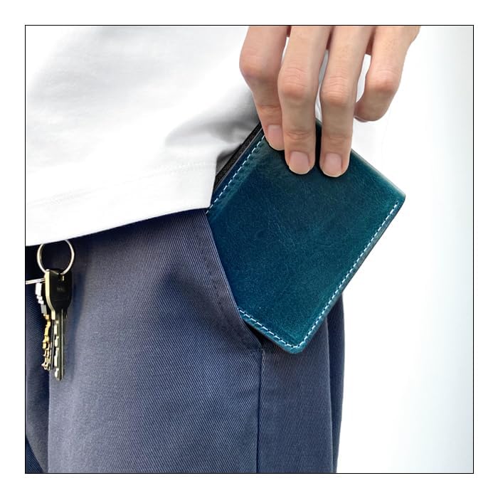 Trend SSS Italian Leather Douglas Leather Bifold Wallet for Men and Genuine Italian Cowhide Green Women, Leather, Compact, Leather,