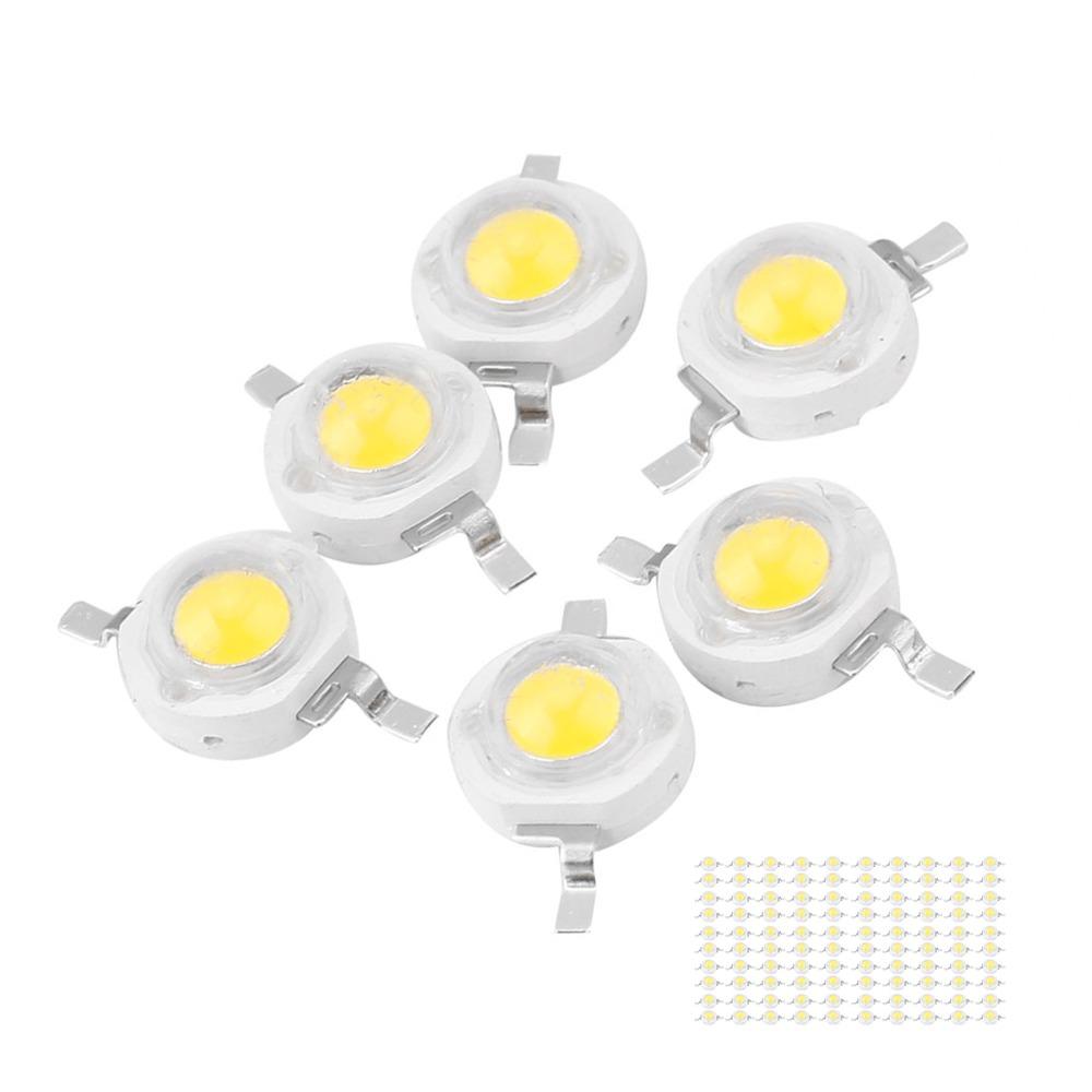 100PCS Aluminum High Power LED Beads 110LM/W DIY Lighting Fixtures Floodlight Replacement
