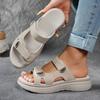 2026 New Summer Women's Wedge Sandals Fashionable Non-Slip Beach Sandals Lightweight Casual Thick Sole Plus Size Shoes