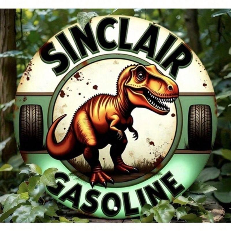 Metal Wall Art SINCLAIR DINO Gasoline Retro Sign for Garage