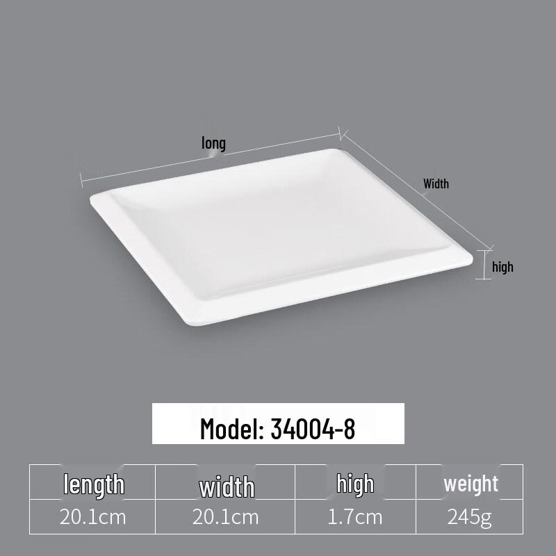 Set of 5 Melamine Square 3-Compartment Deep Plates