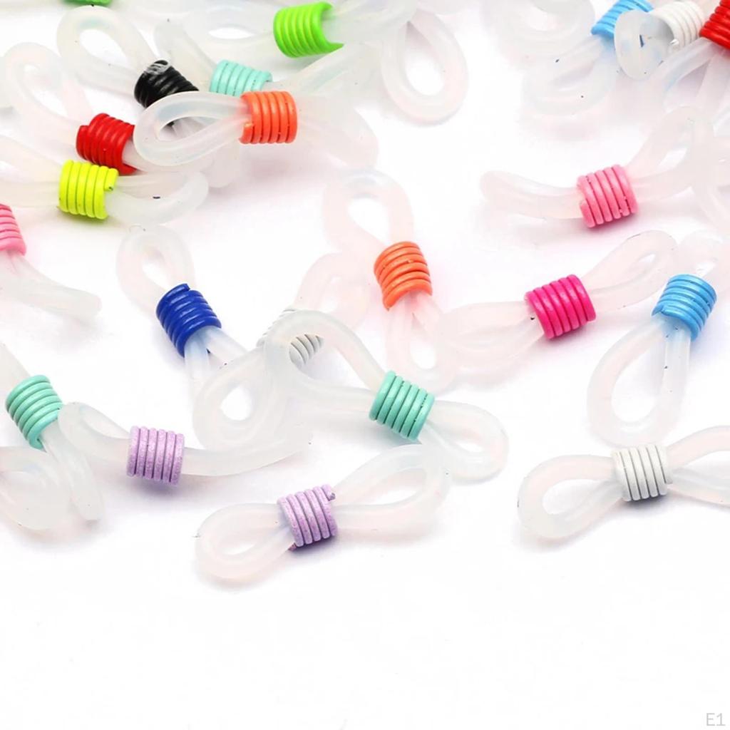 50 Pcs Eyeglasses Chain Ends Anti Silicone Rubber Connector Holder Retainer for Eyeglass Necklace