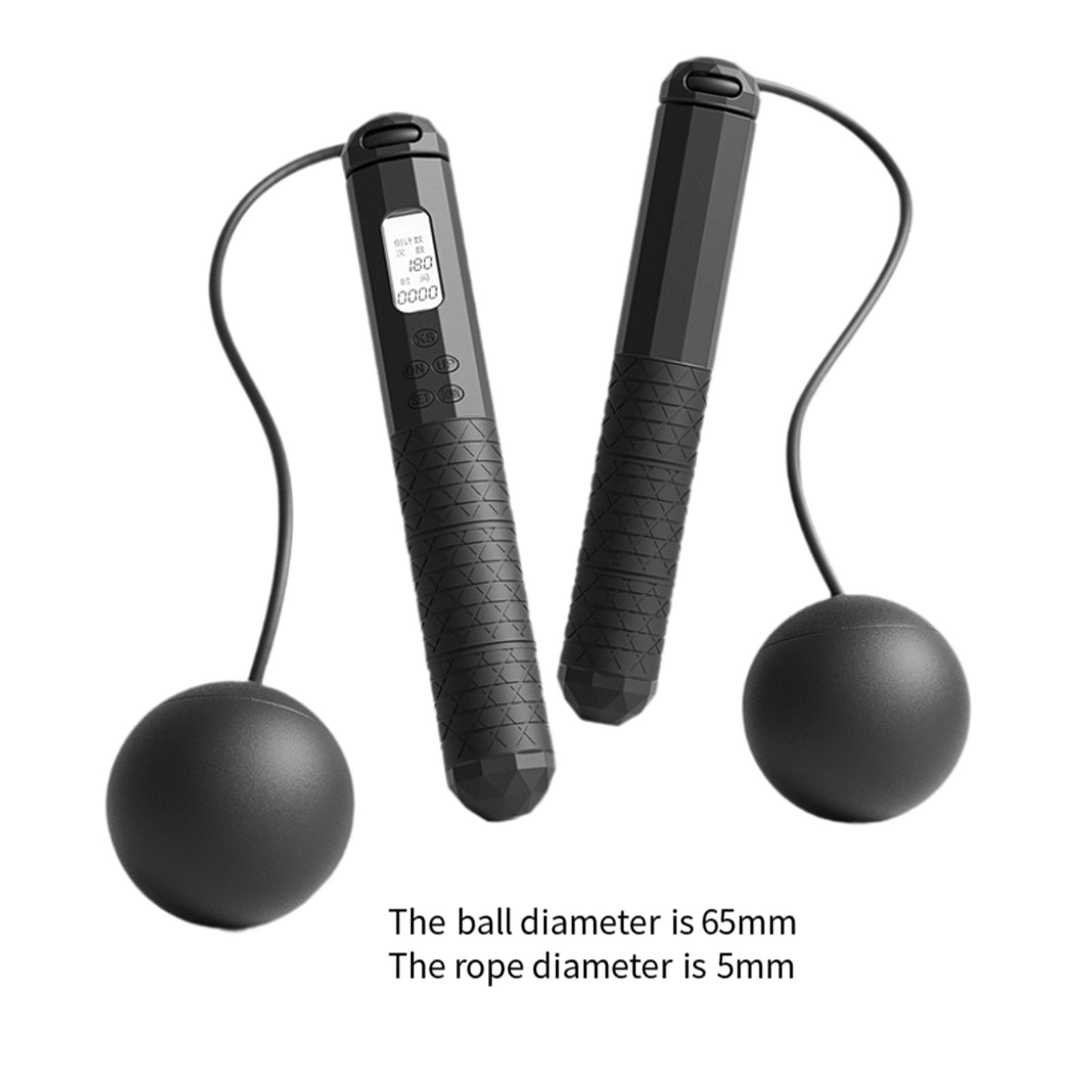 

Cordless Skipping Rope Fitness Specific Intelligent Timing and Counting Weight-bearing Ball Professional Night Vision Screen чёрный