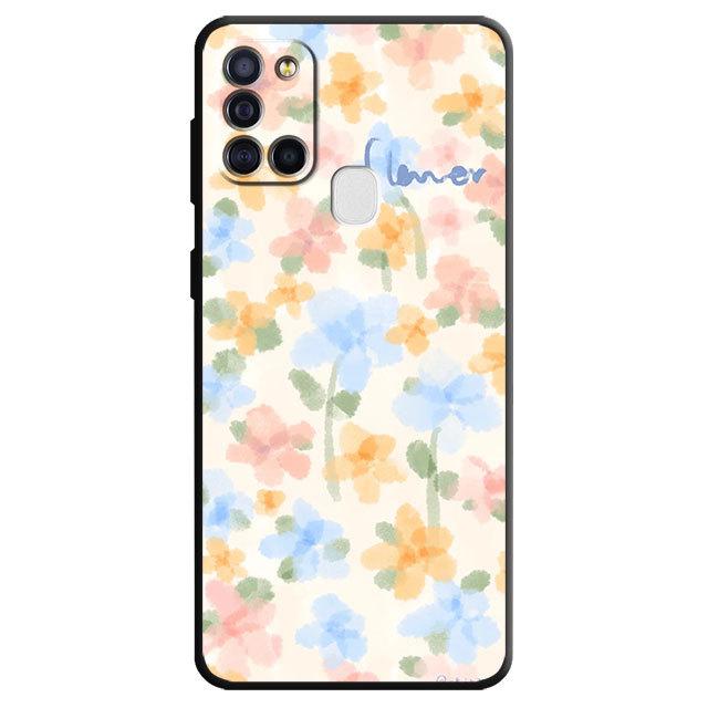 Matte Tpu Soft Case For Samsung Galaxy A02s A10s A40 A50 A70 A03 Core A04 A10 A02 A01 A03s A04s A20e A20 A30 Flower Cover Bag