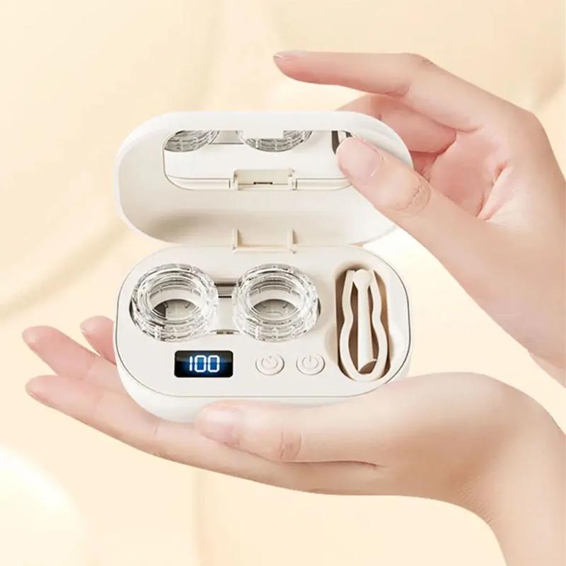 Rechargeable Portable Ultrasonic Lens Cleaner -60-Second Deep Cleaning for Daily/Colored/RGP Contact Lenses,Travel Case Included