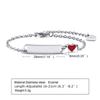 Engravable Heart Bracelet: Stainless Steel & Resin for Women and Children