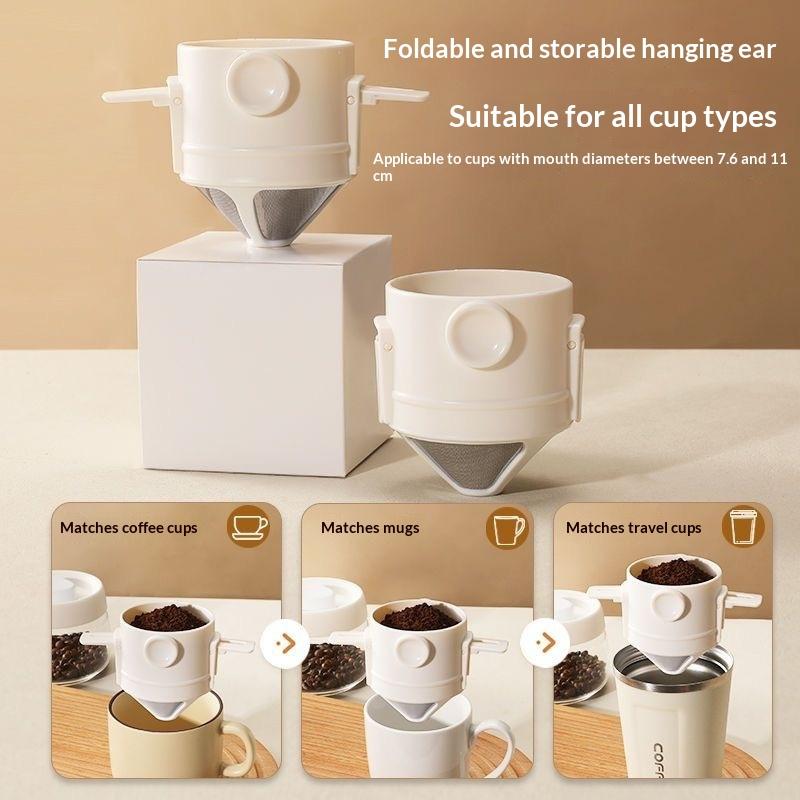 Foldable Stainless Steel Pour-Over Coffee Dripper – Portable, Reusable, Paperless