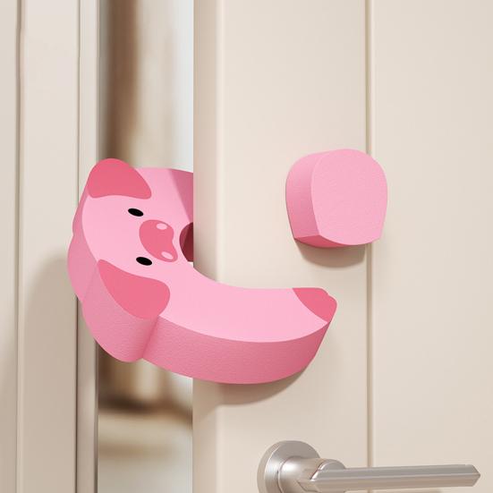 Door Pinch Guard Cute Animal Designs Door Slam Stopper with Adhesive Shock Absorption Wall Protector Door Stopper for Baby Safety