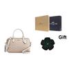Coach Rowan 25 Logo Zip Closure Coated Canvas Shoulder Crossbody Tote Bag Medium Women Handbags Sand Chalk-White CV961-IMXDM