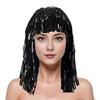 Foil Tinsel Wigs for Adults Fancy Dress Party Shiny Tinsel Wig Metallic Masquerade Disco Hat for Photo Booth Prop Cosplay Supplies