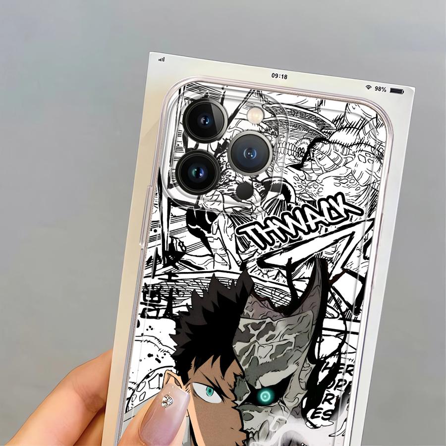 Comic Monster Kaiju No.8 Case for iPhone 12 Mini 16 15 14 Plus XR 7 8 16e 13 12 11 Pro MAX Soft Phone Cover