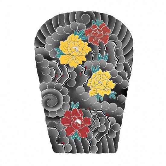 Autocollants de tatouage traditionnels jambe fleur sont imperméables, résistants à l'usure et durables3-5Unisexe Dragon Réaliste Fleur de Pivoine Style Japonais