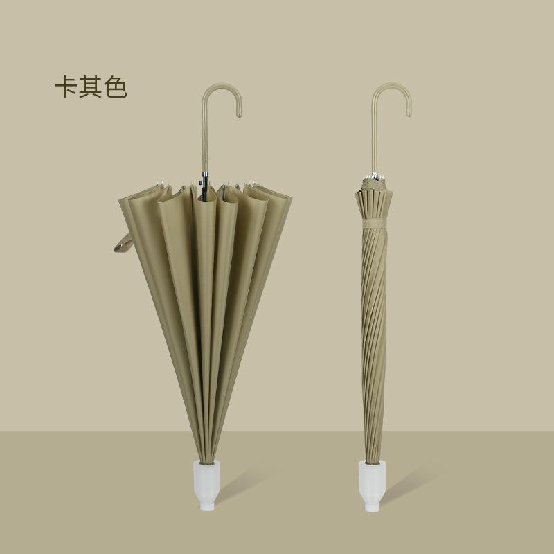 16-Bone waterproof sleeve, automatic long-handled straight-rod umbrella, enlarged reinforcement and strong business umbrella, storm-resistant long