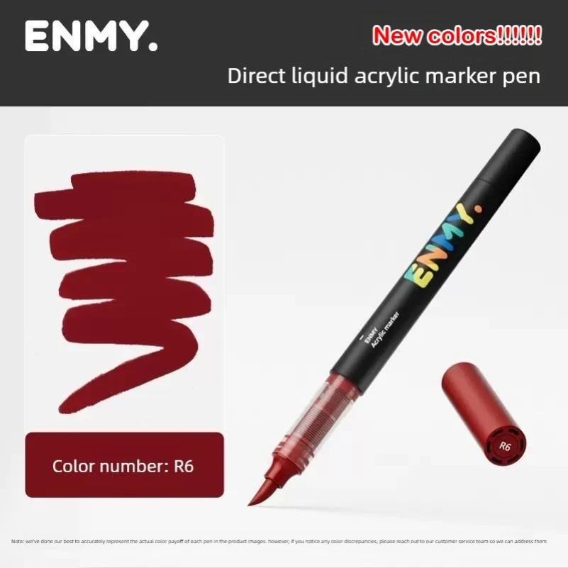 1 PC ENMY 80 Colors Direct Liquid Acrylic Markers Blendable Soft Tip Non-Transparent Art Markers School Supplies Stationery