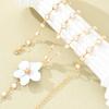 Elegant Women‘s Long Tassel Pearl Flower Necklace Fashion Gold White Color Pendants Necklace Beach Party Jewelry Accessories New