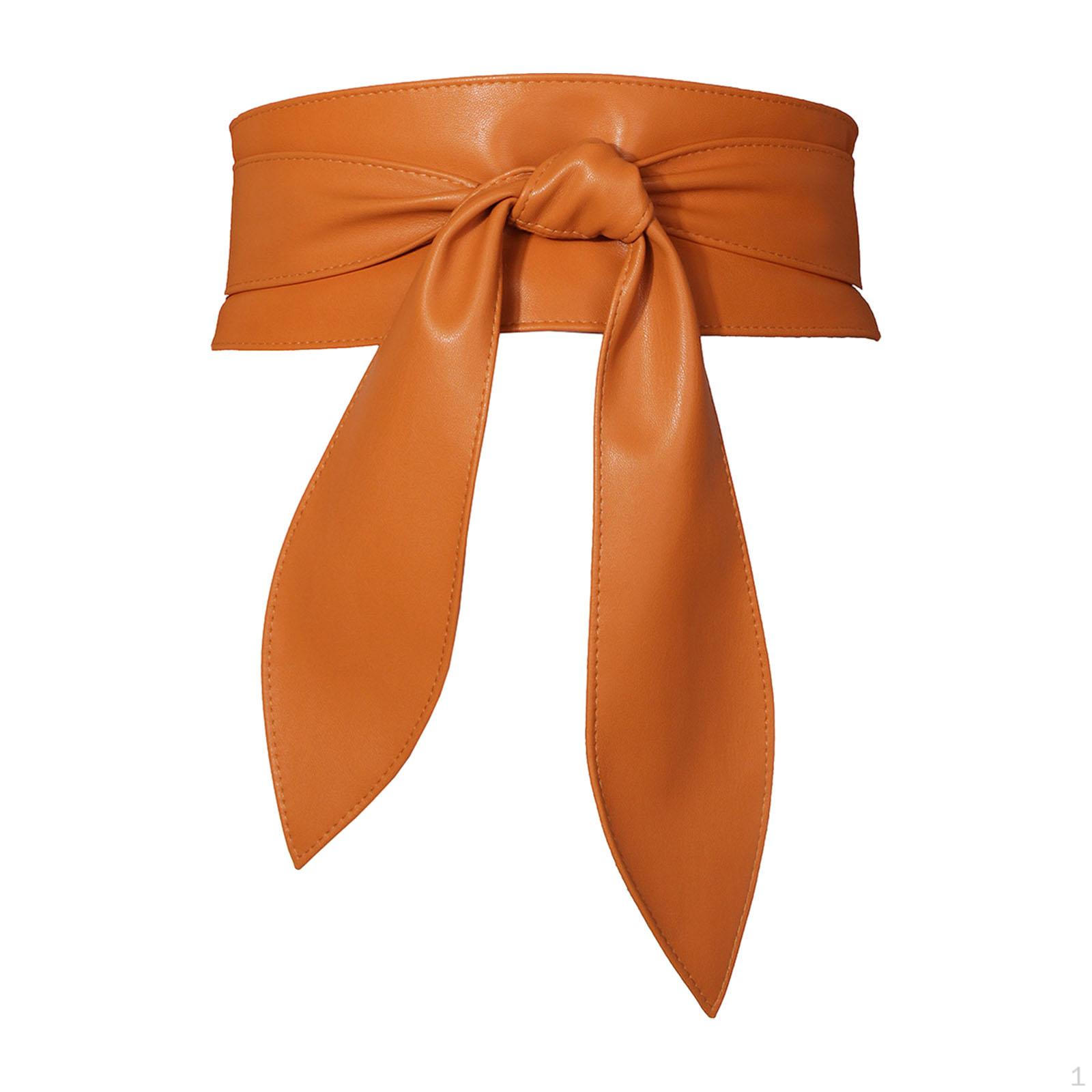 

Стильний широкий ремінь із самозав язуванням для жіночої моди жовтий