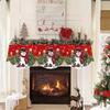 Non-slip Christmas Fireplace Scarf Snowman Santa Claus Pattern Xmas Fireplace Cover  New Year