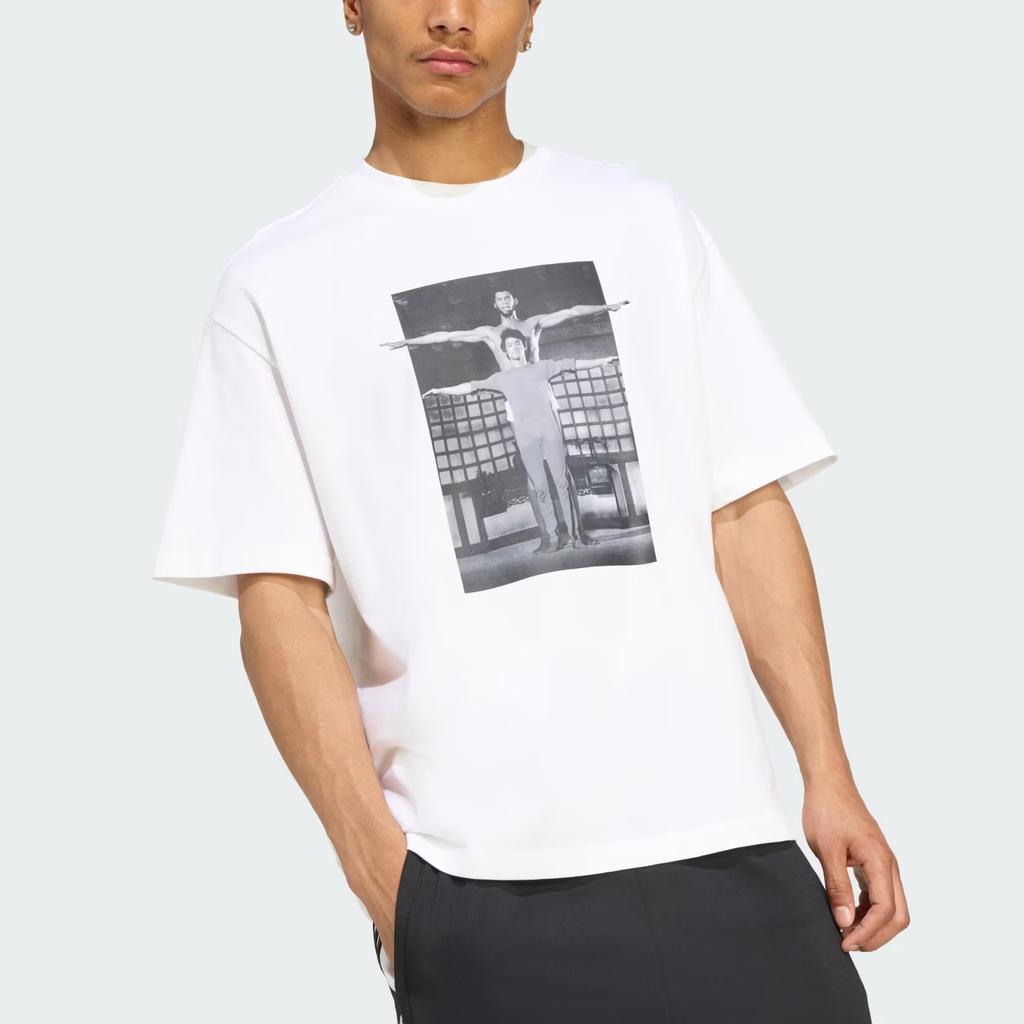 Adidas Originals Hot Shot Graphic Loose Fit Crew Neck Short Sleeve T-Shirt Unisex Tops JZ7907