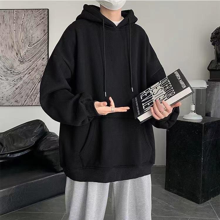 Herren Casual Loose Fleece Hoodies Solid Cotton Pullover Kapuzenpullover Unisex Winter Hoodies Sweatshirt
