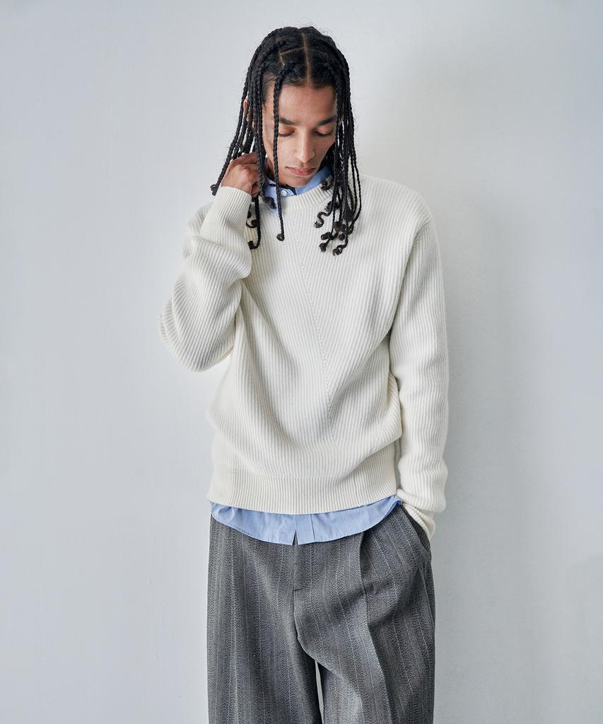 PELOTE Asymmetrical Knit Pullover (Ivory)