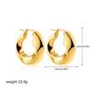Vintage Stainless Steel Texture Chunky Hoop Earrings for Women Gold Plated Mini Circle Piercing Ear Buckle Statement Zircon
