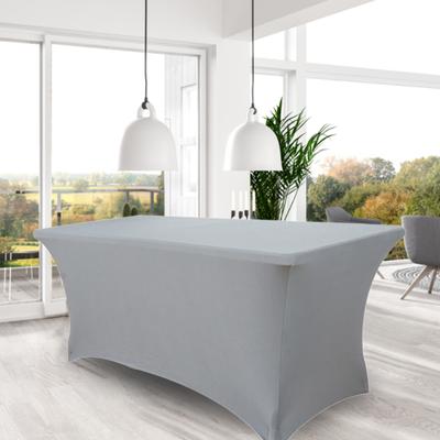Stretchy Table Cover Fitted Rectangle Solid Color Table Cloth Polyester Fabric