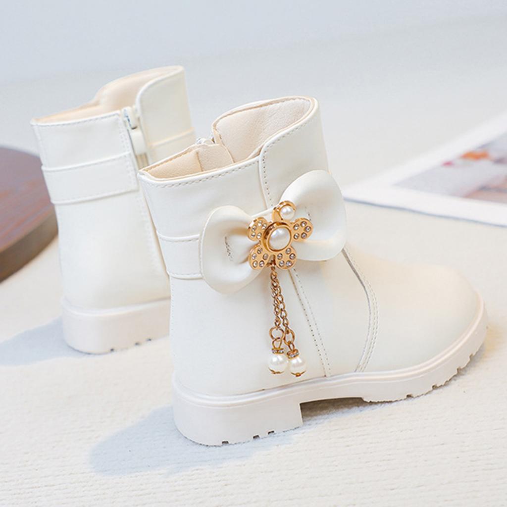 Children's Boots, Single Boots, British Snow Boots, Girls' Suede Side Zipper Boots, Midsole Boots