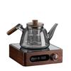 Hanyou Transparent Heat-Resistant Teapot with Wooden Accents