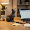 3D Printed Cat Figurine Mysterious Black Cat Statue Collectible Animal Sculpture for Home Office Desk Decor Gifts for Cat Lovers