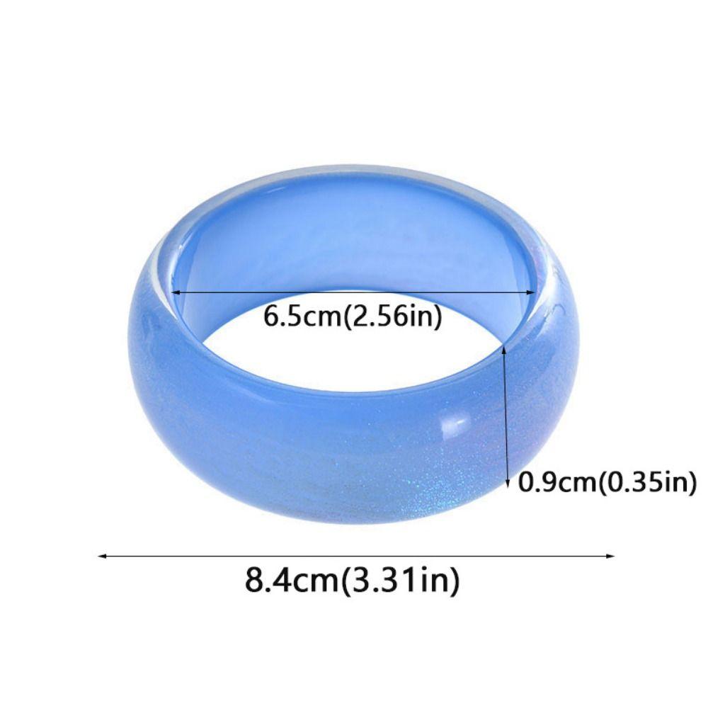 Geometric Design Irregular Wide Bracelet Glitter Big Round Transparent Hand Ring  Gift