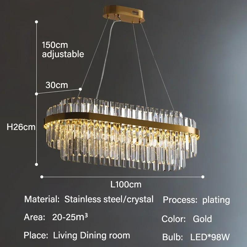 Nordic Luxury LED Crystal Chandelier Restaurant Villa Modern Minimalist Home Decoration Ceiling Light Indoor Lighting Fixtures