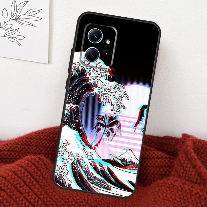 Great Wave Retro Cyber Statue Case For Xiaomi Redmi Note 14 13 10 11 12 15 Pro Plus Cover For Redmi 15 14C 12C 10C 13C 15C