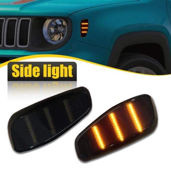 Янтарный Для 15-23 Jeep Renegade Передний Бампер Крыло Боковой Указатель Поворота Светоотражатель A