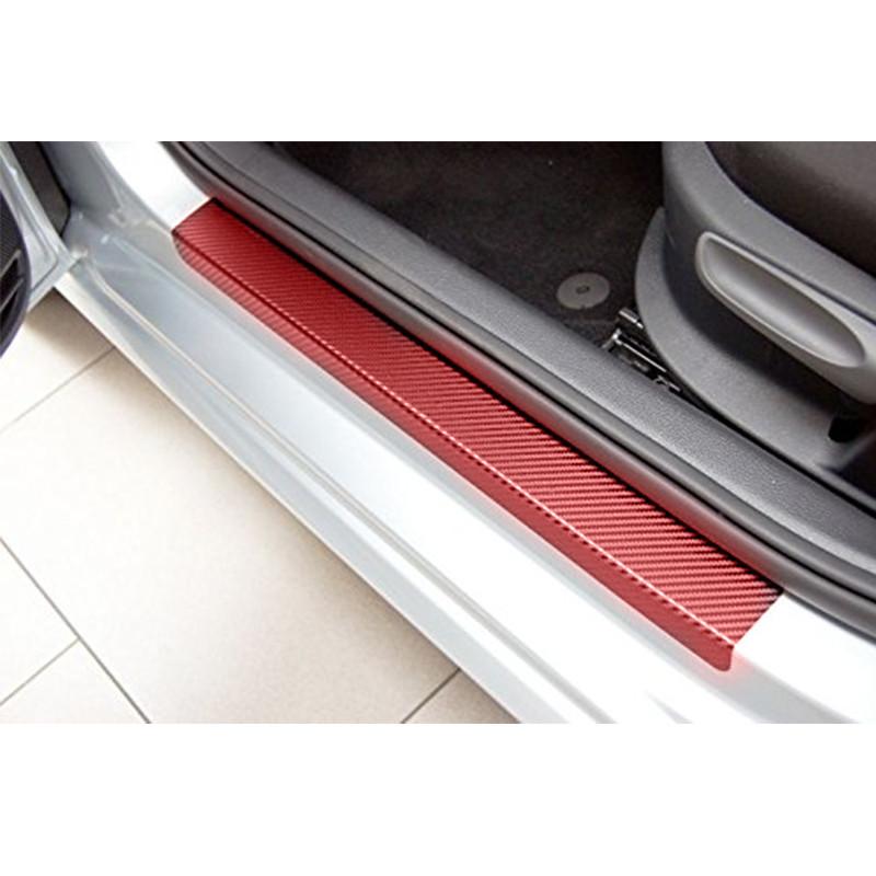 4x Carbon Fiber Style Anti-kick Car Door Plate Door Sill Scuff Plate Car Sticker
