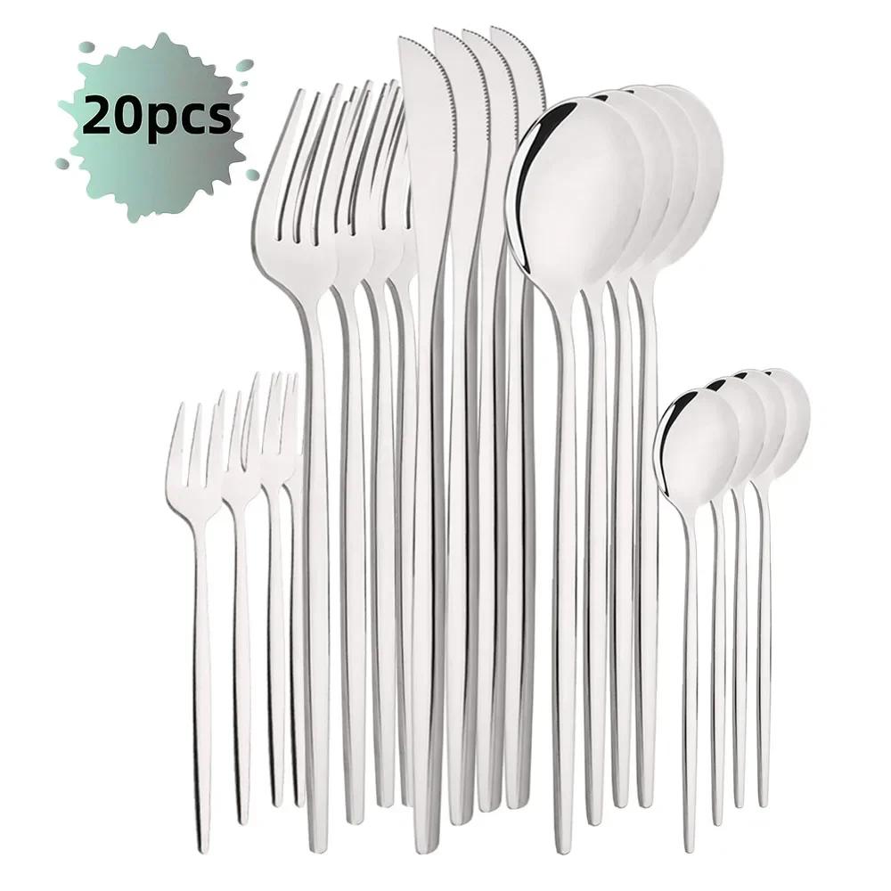Black Gold 11Pcs Dinnerware Set Stainless Steel Dinner Knife Fruit Fork Spoon Cutlery Set Kitchen Tableware Flatware Set
