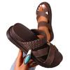Summer Women Sandals Sexy Open Toe Broad Band Crossover Slip-On Thick Platform Shoes Casual Flat Slippers Big Size 43