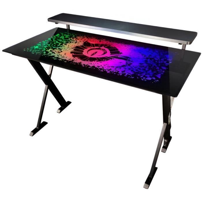 Gaming Table - TALIUS - Warship X1 RGB - Black - 1200x600 Mm - 7-color RGB LED