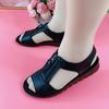 Summer Shoes for Women Sandals Pu Leather Comfort Mother Shoes Zipper Flat Solid Color Plus Size Fashion Sandalias De Mujer