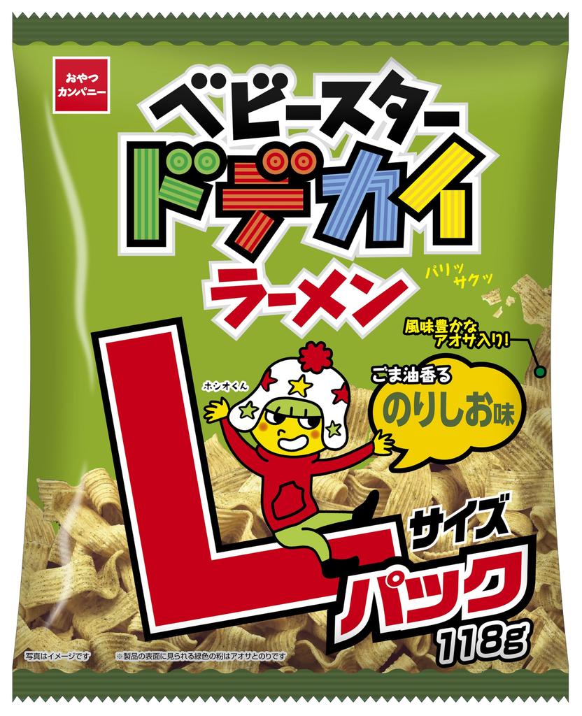 Oyatsu Company Baby Star Huge Ramen Large Sesame Oil and Seaweed Salt 118g x 12 bags Pack, Flavor,