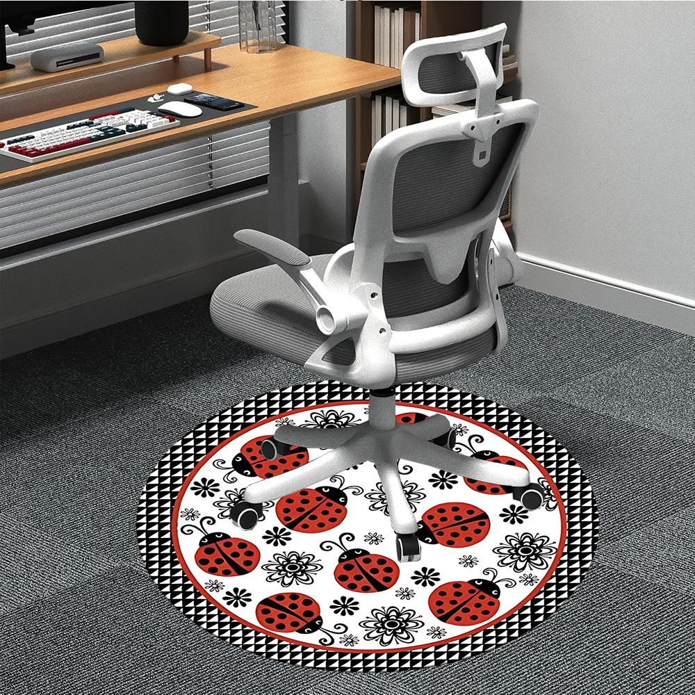 

1pc Ladybug Pattern Chair Carpet for Office, Non-slip, Soft and Durable Office Rug for Decoration, Perfect for Office yy251229136 80cm by 80cm