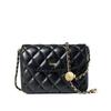 Women's Genuine Leather Cowhide Quilted Crossbody Bag with Chain - 2026 Model