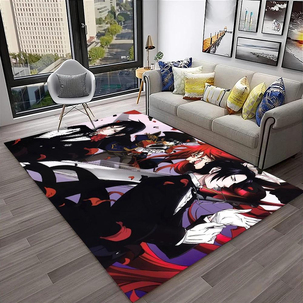 3D Anime Black Butler Cartoon Carpet Rug for Home Living Room Bedroom Sofa Doormat Decor,kids play Area Rug Non-slip Floor Mat