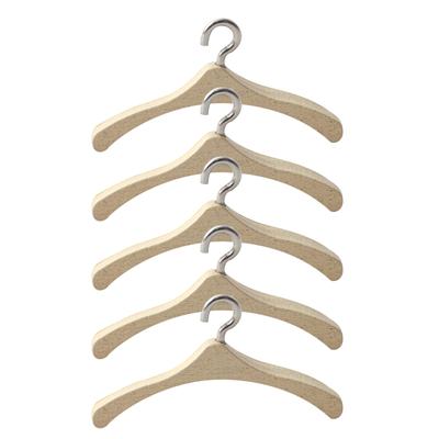 5pcs 1:12 Dollhouse Miniature Wood Clothes Hanger Model Coat Hanger Pretend Play Furniture Decoration DIY Accessories