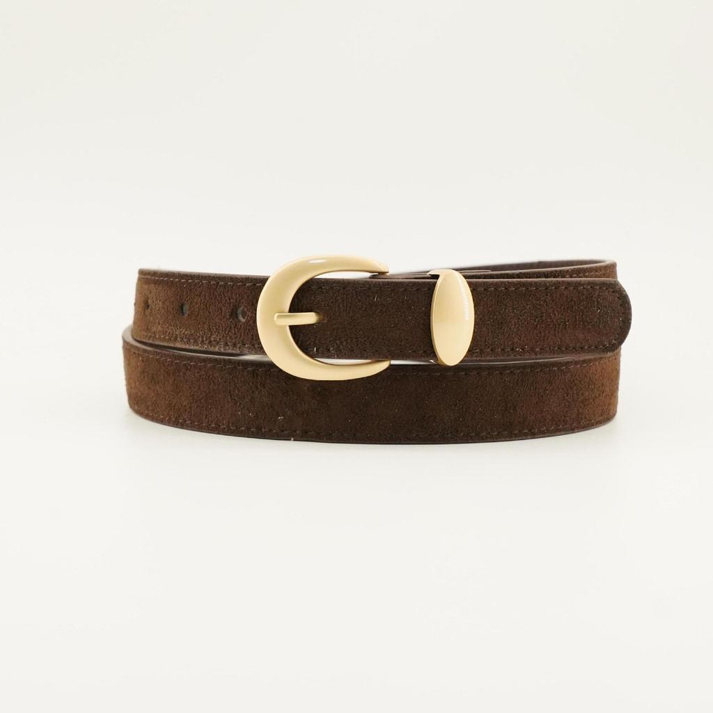 Retro Frosted Women's Faux Suede Belt, Versatile Jeans Accessory