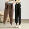 Winter Autumn Warm Women Pant Fashion High Waist Thick Loose Pants Solid Color All-Match Plush Sweatpants
