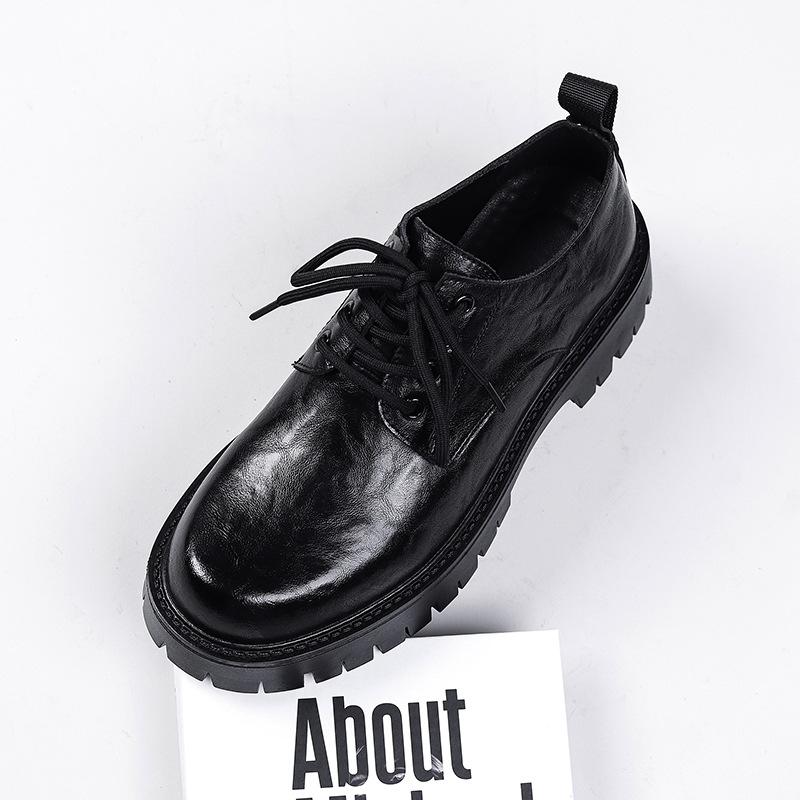 

Деловые туфли из кожи мужские в британском стиле из мягкой кожи повседневные туфли на мягкой подошве для жениха и невесты, увеличивающие рост 98139-W 38 чёрный