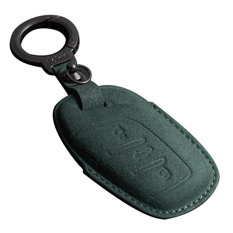 MG Car Key Case for MG5, ZS, MG6, MG4-6: Suede Shield & Buckle Style